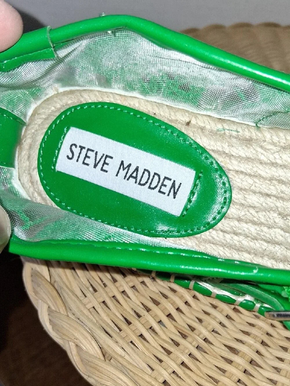 NWOT Steve Madden Green Lace Mary Jane Espadrilles